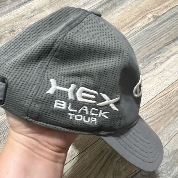 Callaway Men's Gray Golf Performance Adjustable Baseball Cap Hat Hex Black Tour - Picture 2 of 7